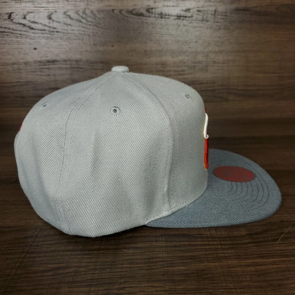 Miami Heat Mitchell‎ & Ness NBA Snapback Hat Cap 3D Logo Gray Dark Gray NWT